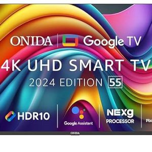 ONIDA 139 cm (55 inch) Nexg Series 4K Ultra HD LED Smart Google TV 55UIG (Black)