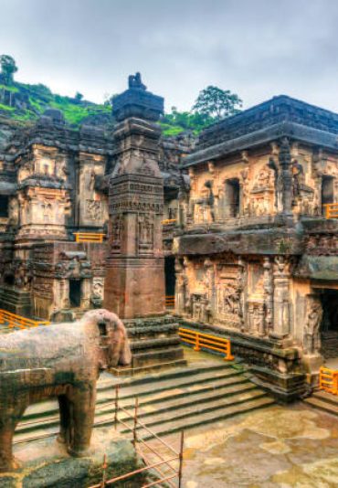 Formed from a single block of excavated stone, Kailasa temple is considered one of the most impressive cave temples in India. The enormous structure is one of 34 cave temples and monasteries that are collectively known as the Ellora Caves. Located in the western region of Maharashtra, the caves are a UNESCO World Heritage Site and include monuments dating between 600 and 1000 CE. While there are many impressive structures on-site, it’s the megalithic Kailasa temple that is perhaps the most well known.